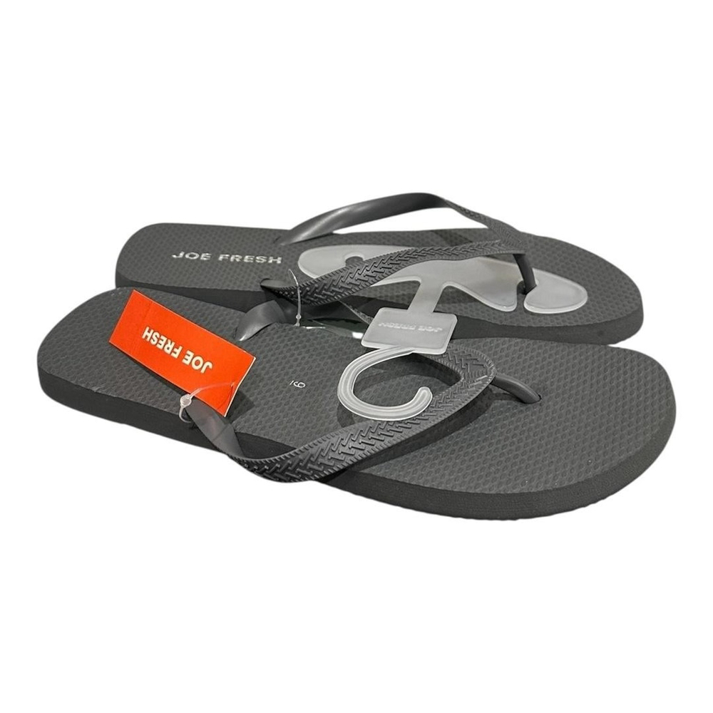 Joe Fresh Flip Flop Sandals Mens Size 9 Gray Beach Shoes Summer Lightweight